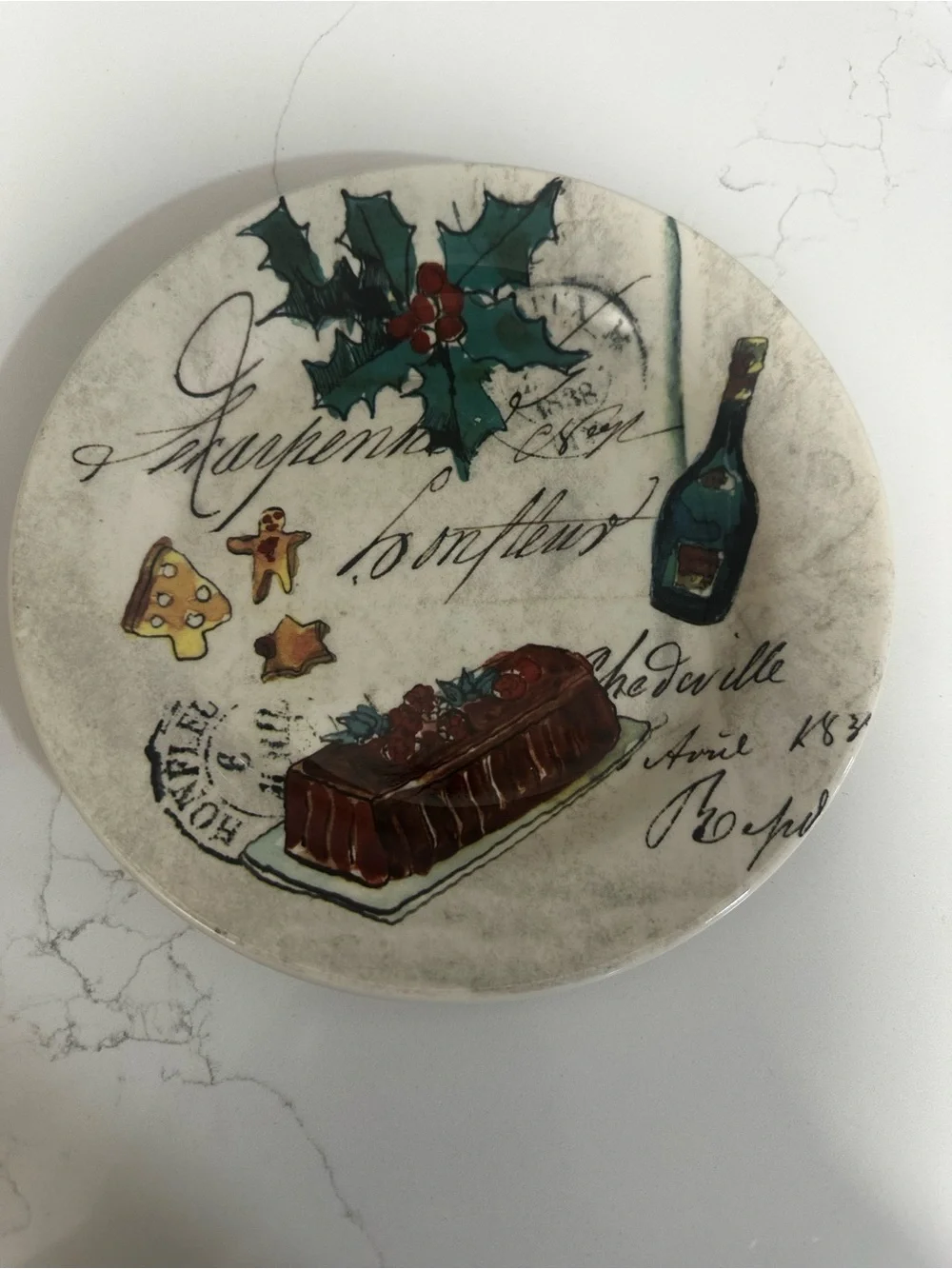 Set of 4 Williams-Sonoma Wine Champagne Themed 8 3/4
